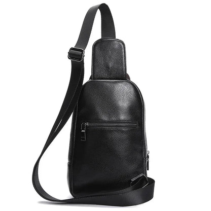 Genuine Leather Crocodile Pattern Men's Chest Luxury Crossbody Large Capacity Male Shoulder Vintage Sling Bag