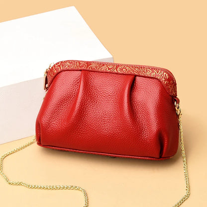 Genuine Leather Cross Body Bag Women Casual Cow Leather Woman's Handbag Fashion Girl Ladies Solid Shoulder Messenger Bags Clutch