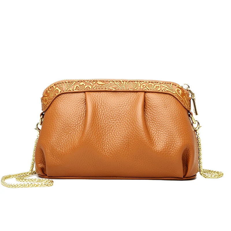 Genuine Leather Cross Body Bag Women Casual Cow Leather Woman's Handbag Fashion Girl Ladies Solid Shoulder Messenger Bags Clutch