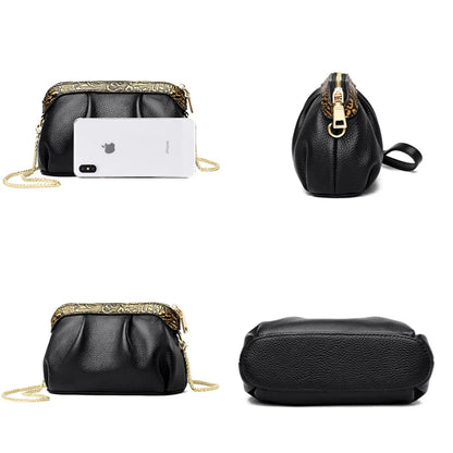 Genuine Leather Cross Body Bag Women Casual Cow Leather Woman's Handbag Fashion Girl Ladies Solid Shoulder Messenger Bags Clutch