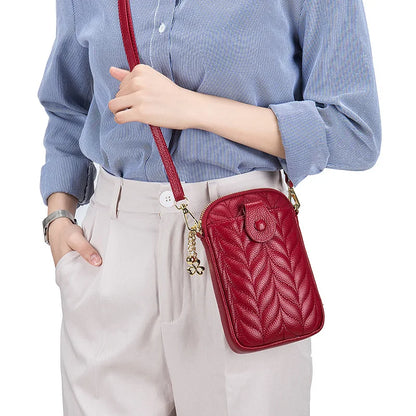 Genuine Leather Crossbody Bags for Women Designer Shoulder Bags Lady Girls Mini Zipper Handbags and Purse Bolsos Para Mujer