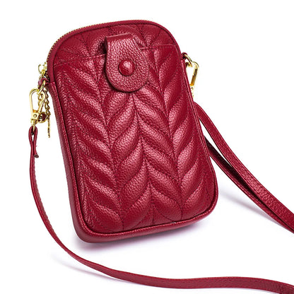 Genuine Leather Crossbody Bags for Women Designer Shoulder Bags Lady Girls Mini Zipper Handbags and Purse Bolsos Para Mujer