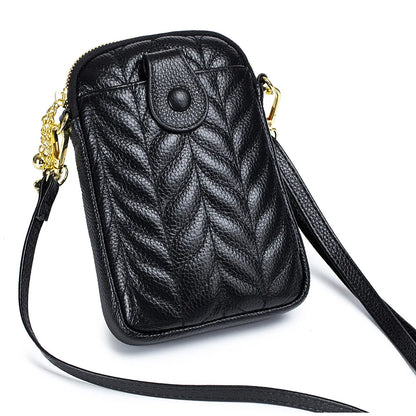 Genuine Leather Crossbody Bags for Women Designer Shoulder Bags Lady Girls Mini Zipper Handbags and Purse Bolsos Para Mujer