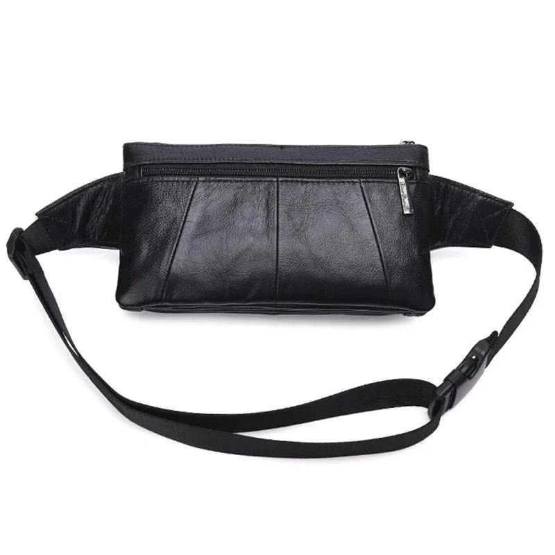 Genuine Leather Fanny Waist Hip Bum for Men Travel Casual Cell Phone Case Real Cowhide Purse Chest Pack Belt Bag