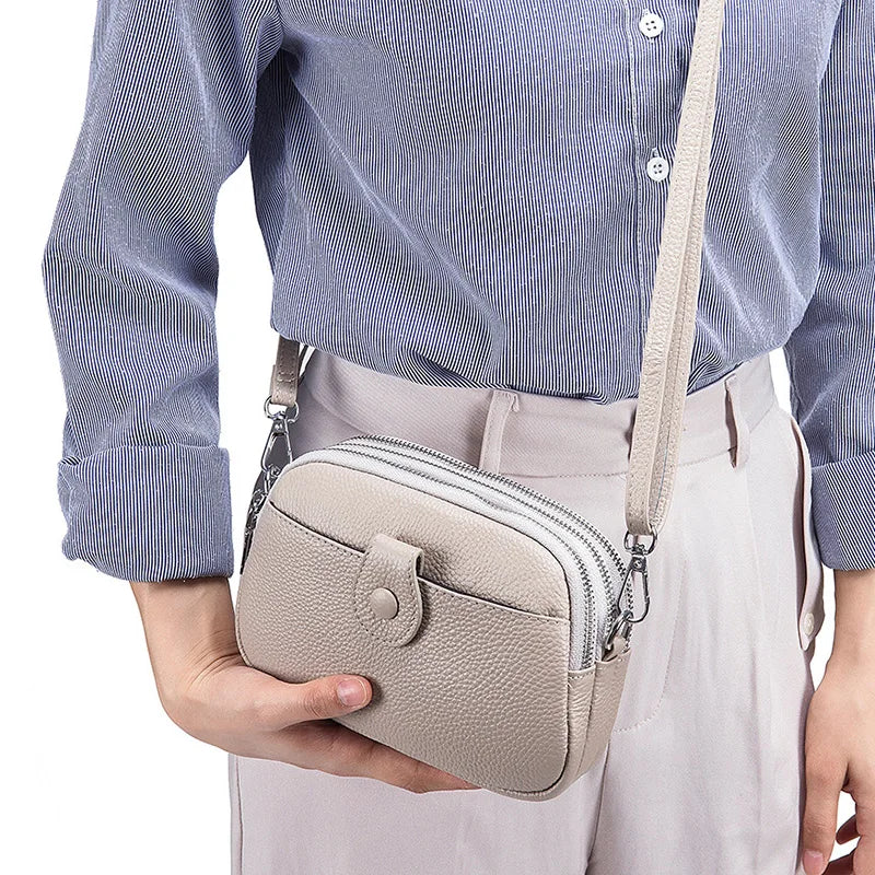 Genuine Leather Fashion Crossbody Bags for Women Mini Shoulder Bag Large Capacity Ladies Bag Purses and Handbags Bolsas De Mujer