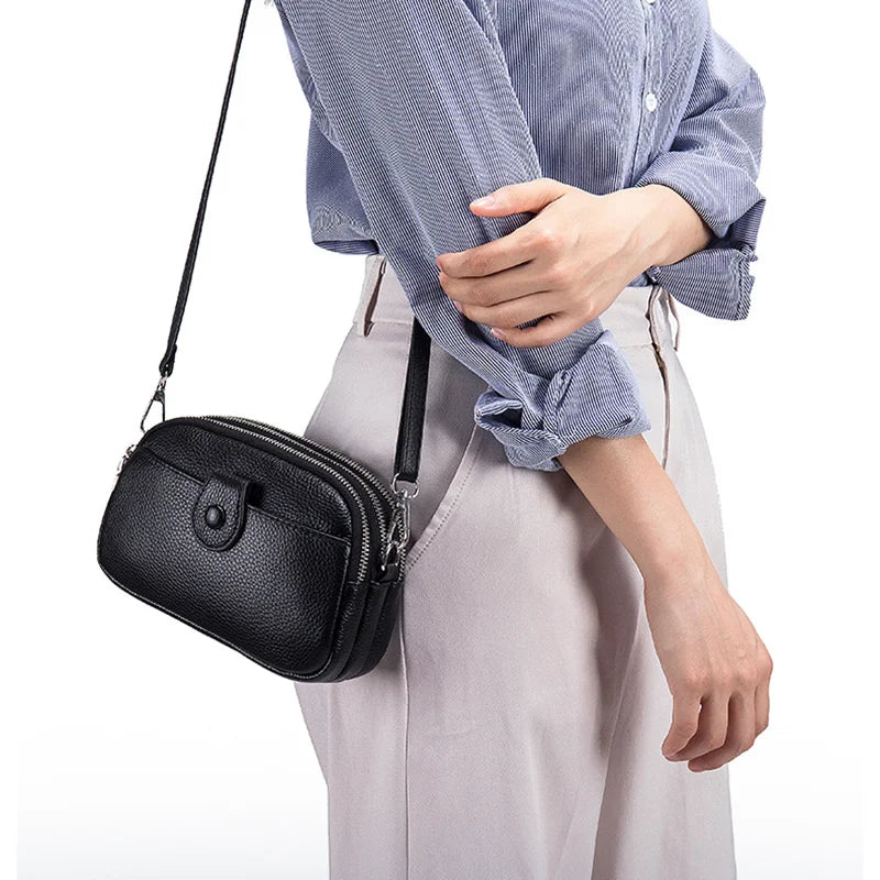 Genuine Leather Fashion Crossbody Bags for Women Mini Shoulder Bag Large Capacity Ladies Bag Purses and Handbags Bolsas De Mujer