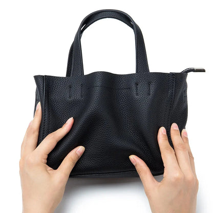 Genuine Leather Handbag Fashion Square Small Tote One Shoulder Diagonal Straddle Bag