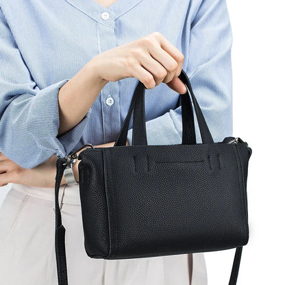 Genuine Leather Handbag Fashion Square Small Tote One Shoulder Diagonal Straddle Bag