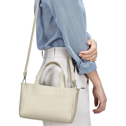 Genuine Leather Handbag Fashion Square Small Tote One Shoulder Diagonal Straddle Bag