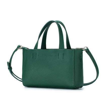 Genuine Leather Handbag Fashion Square Small Tote One Shoulder Diagonal Straddle Bag