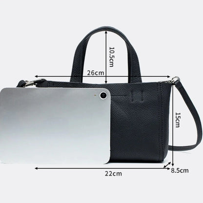 Genuine Leather Handbag Fashion Square Small Tote One Shoulder Diagonal Straddle Bag