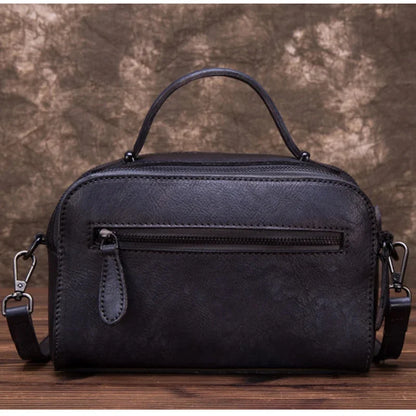 Genuine Leather Handbag Purse Women Shoulder Top Handle Bags Embossed Designer Female Real Cowhide Tote Cross body Messenger Bag