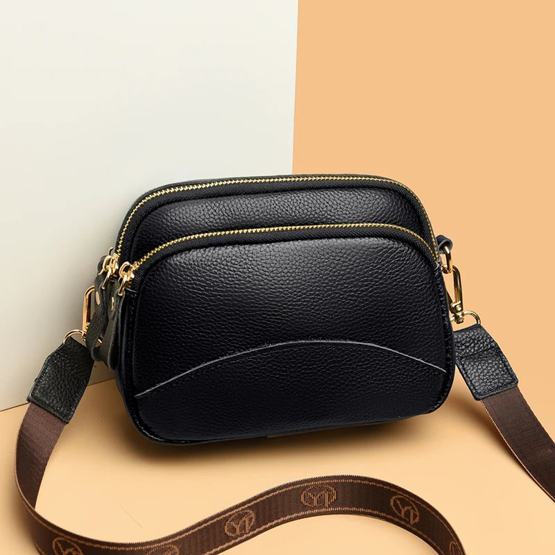 Genuine Leather Handbag Women's Bag 2022 Fashion Solid Color Cow Women Shoulder Crossbody Bag Luxury Ladies Phone Bag And Purses