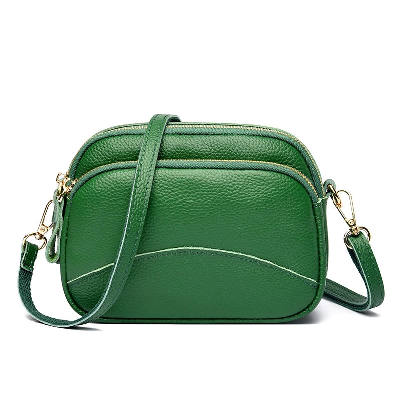 Genuine Leather Handbag Women's Bag 2022 Fashion Solid Color Cow Women Shoulder Crossbody Bag Luxury Ladies Phone Bag And Purses