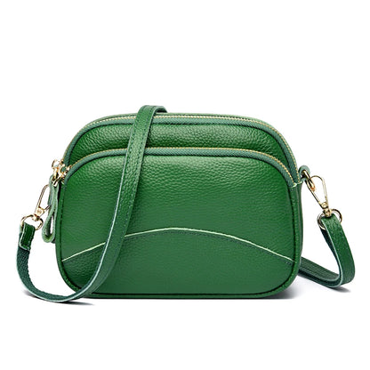 Genuine Leather Handbag Women's Bag 2022 Fashion Solid Color Cow Women Shoulder Crossbody Bag Luxury Ladies Phone Bag And Purses