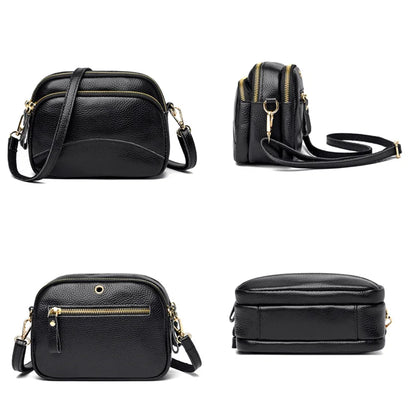 Genuine Leather Handbag Women's Bag 2022 Fashion Solid Color Cow Women Shoulder Crossbody Bag Luxury Ladies Phone Bag And Purses