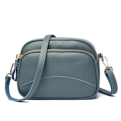Genuine Leather Handbag Women's Bag 2022 Fashion Solid Color Cow Women Shoulder Crossbody Bag Luxury Ladies Phone Bag And Purses