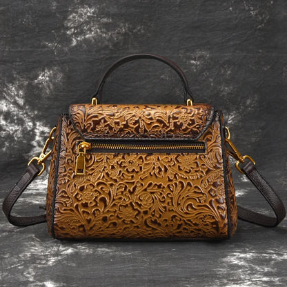 Genuine Leather High Quality Women Cross Body Shoulder Bags Handbag Embossing Vintage Trend Real Cowhide Messenger Tote Bag New