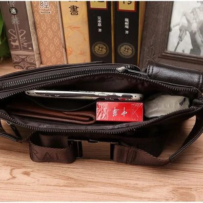 Genuine Leather Hip Bum Fanny Pack Male Cigarette Cell Phone Case Pocket Chest Bags Retro Men Nature Skin Loop Waist Belt Bag