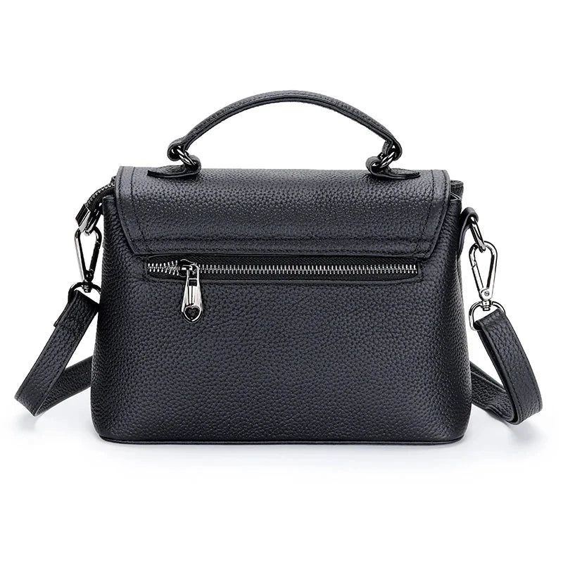 Genuine Leather Ladies First Layer Cowhide Messenger Bag New Multifunctional Single Handbag Wide Shoulder Strap Satchel