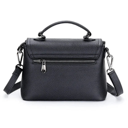 Genuine Leather Ladies First Layer Cowhide Messenger Bag New Multifunctional Single Handbag Wide Shoulder Strap Satchel