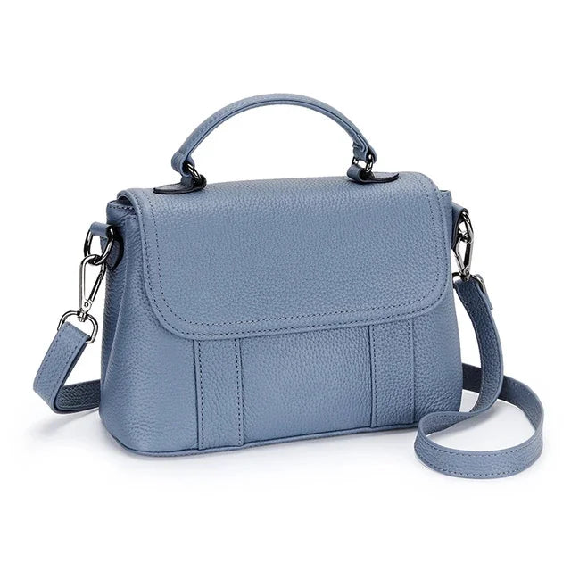 Genuine Leather Ladies First Layer Cowhide Messenger Bag New Multifunctional Single Handbag Wide Shoulder Strap Satchel
