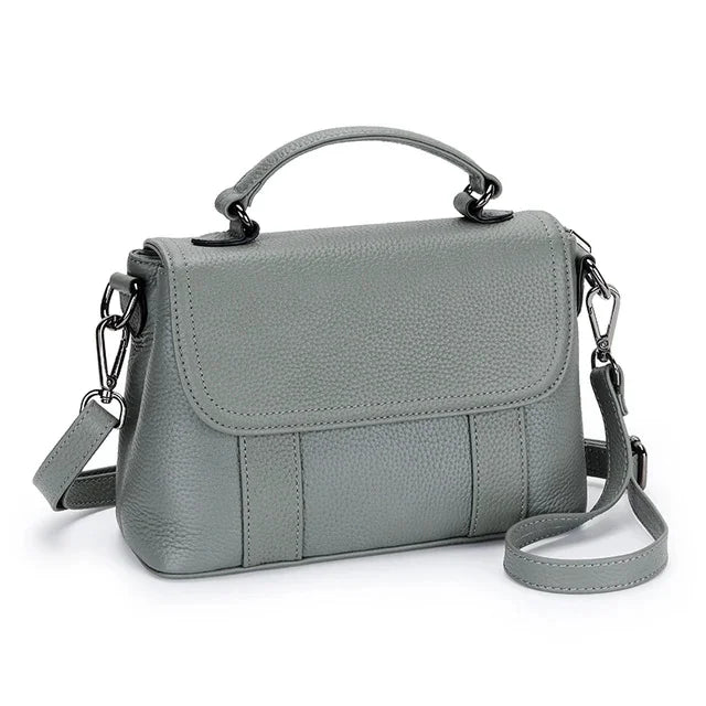 Genuine Leather Ladies First Layer Cowhide Messenger Bag New Multifunctional Single Handbag Wide Shoulder Strap Satchel