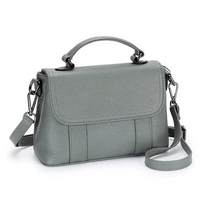 Genuine Leather Ladies First Layer Cowhide Messenger Bag New Multifunctional Single Handbag Wide Shoulder Strap Satchel