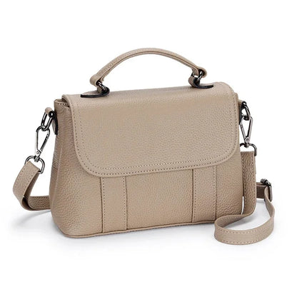 Genuine Leather Ladies First Layer Cowhide Messenger Bag New Multifunctional Single Handbag Wide Shoulder Strap Satchel