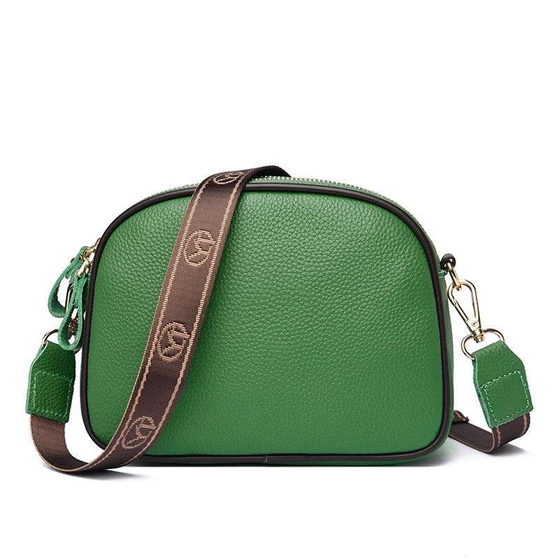 Genuine Leather Ladies Shoulder Bags HandBags For Women's 2022 Fashion 3 Layer Female Crossbody Bag Cow Leather Ladies Purse Sac