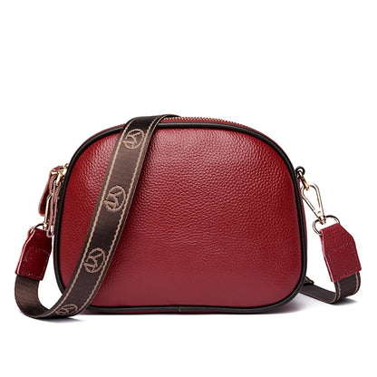 Genuine Leather Ladies Shoulder Bags HandBags For Women's 2022 Fashion 3 Layer Female Crossbody Bag Cow Leather Ladies Purse Sac