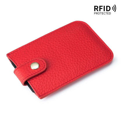 Genuine Leather Laminated Drawstring Rfid Business Portable Ultrathin Card Bag