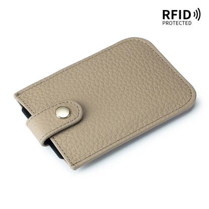 Genuine Leather Laminated Drawstring Rfid Business Portable Ultrathin Card Bag
