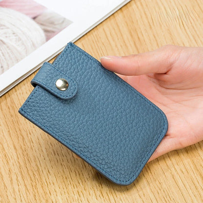 Genuine Leather Laminated Drawstring Rfid Business Portable Ultrathin Card Bag