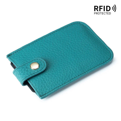 Genuine Leather Laminated Drawstring Rfid Business Portable Ultrathin Card Bag