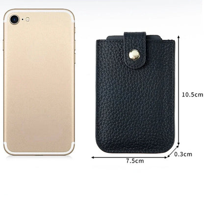 Genuine Leather Laminated Drawstring Rfid Business Portable Ultrathin Card Bag