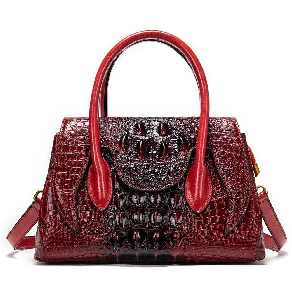 Genuine Leather Luxury Handbags Crocodile Top Handle Bag Designer Satchel Bags For Women Handbag