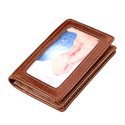 Genuine Leather Men Business Credit Card Holders Black Blue Women Large Capacity ID Cards Wallet Cowhide Coins Money Bags Purse