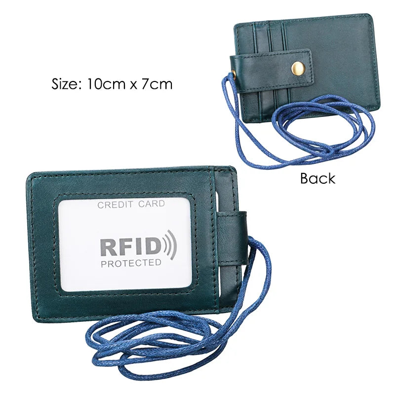 Genuine Leather Men Business Credit Card Holders Black Blue Women Large Capacity ID Cards Wallet Cowhide Coins Money Bags Purse