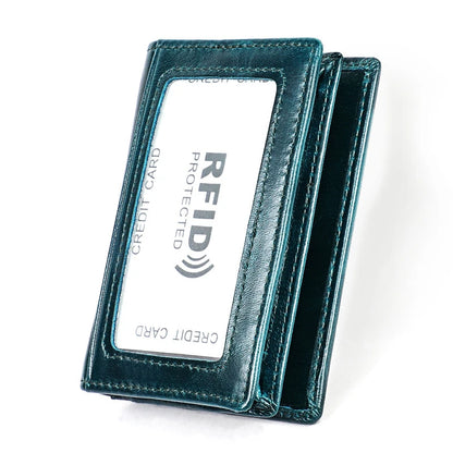 Genuine Leather Men Business Credit Card Holders Black Blue Women Large Capacity ID Cards Wallet Cowhide Coins Money Bags Purse