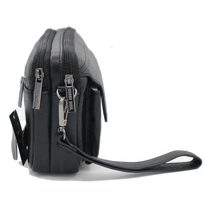 Genuine Leather Men Clutch Purse Handy Business Mobile Cell Phone Case Handbags and Purses Male Wrist Wallet Bag