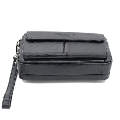 Genuine Leather Men Clutch Purse Handy Business Mobile Cell Phone Case Handbags and Purses Male Wrist Wallet Bag