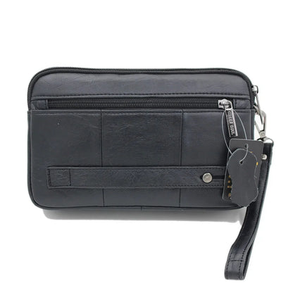 Genuine Leather Men Clutch Purse Handy Business Mobile Cell Phone Case Handbags and Purses Male Wrist Wallet Bag