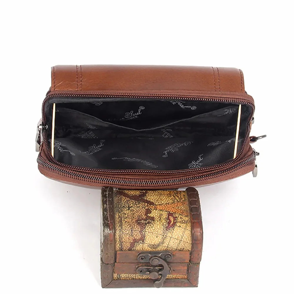 Genuine Leather Men Clutch Wrist Handy Bags Cell/Mobile Phone Case Cover Bag Fashion Pouch Belt Purse Fanny Waist Pack