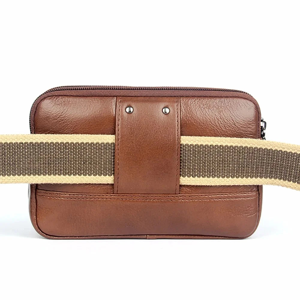 Genuine Leather Men Clutch Wrist Handy Bags Cell/Mobile Phone Case Cover Bag Fashion Pouch Belt Purse Fanny Waist Pack