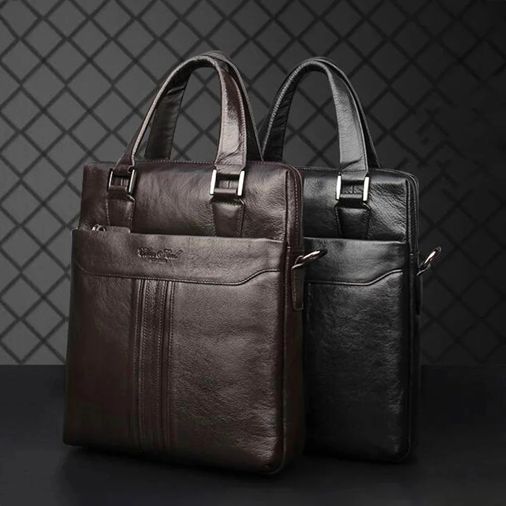 Genuine Leather Men Cross Body Shoulder Handbag Messenger Briefcase Bag Fashion Business Male Real Cowhide Tote Bags
