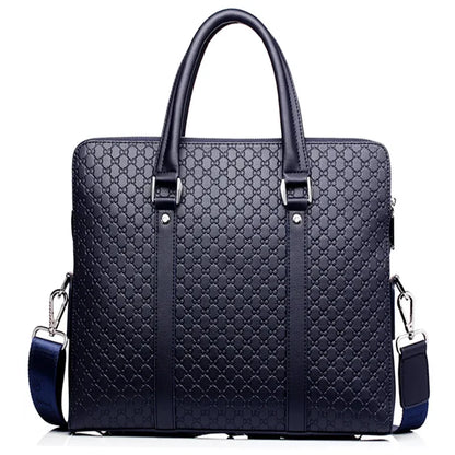 Genuine Leather Men Executive Briefcase Large Capacity Zipper Handbag Office Shoulder Messenger Business Male Laptop Bag