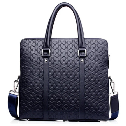 Genuine Leather Men Executive Briefcase Large Capacity Zipper Handbag Office Shoulder Messenger Business Male Laptop Bag