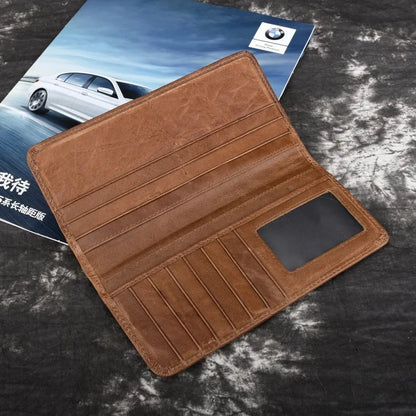 Genuine Leather Men Long Wallet Bifold Purse Credit Card Holder Cash Pocket Male Cowhide Clutch Coin Handbags&Purses Money Bag