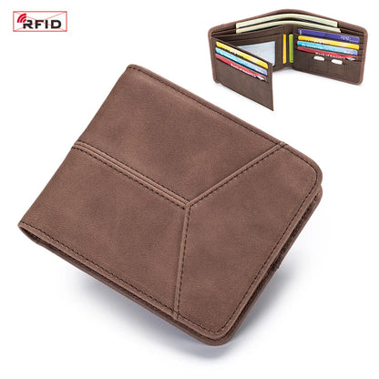 Genuine Leather Men RFID Wallets 2-Fold Short Card Wallet 3-Fold Purse Male Business Wallet for Man Billfold Card Holder Cartera